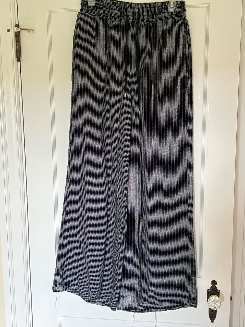 Time and Tru black and White Striped Wide Leg Pants